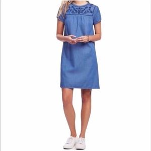 Old Navy Chambray Embroidered Dress